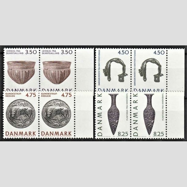 FRIMRKER DANMARK | 1992 - AFA 1007-10 - Nationalmuseets samlinger - 3,50-8,25 kr. i par - Postfrisk