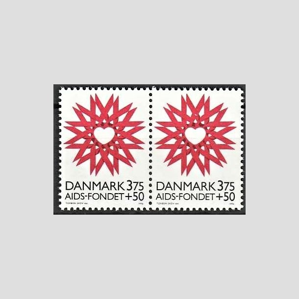 FRIMRKER DANMARK | 1996 - AFA 1130 - AIDS-Fondet - 3,75 Kr. + 50 re rd/sort i par - Postfrisk