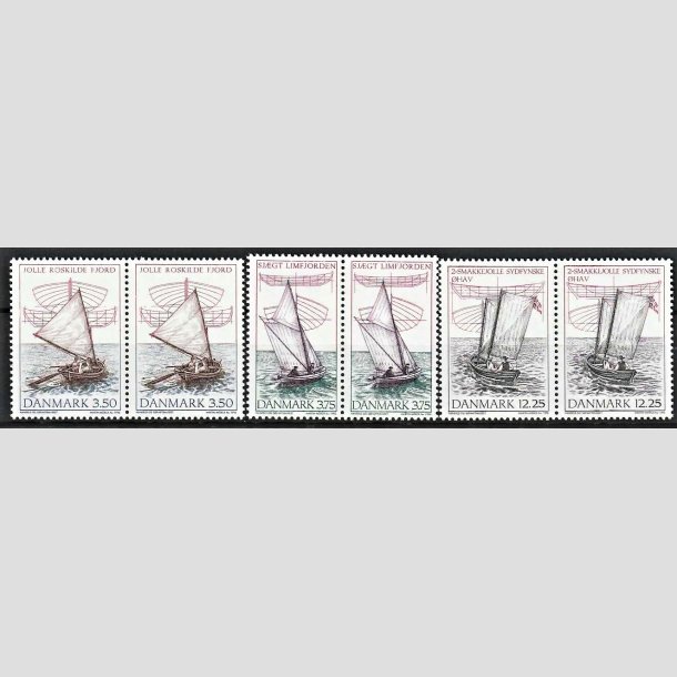FRIMRKER DANMARK | 1996 - AFA 1119-21 - Danske trjoller - 3,50-12,25 kr. flerfarvet i par - Postfrisk