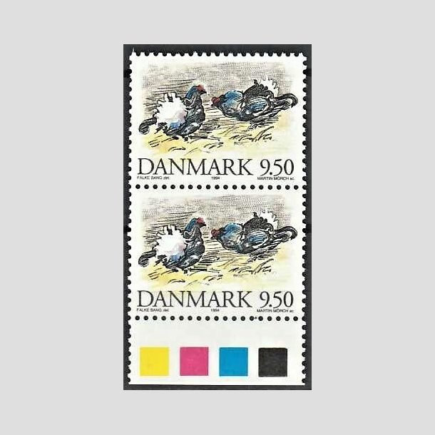 FRIMRKER DANMARK | 1994 - AFA 1079 - Truede danske dyr - 9,50 Kr. Urfugl i lodret par - Postfrisk