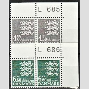 FRIMRKER DANMARK | 1988 - AFA 899,900 - Rigsvben - 4,60 + 6,60 kr. i par med marginal - Postfrisk