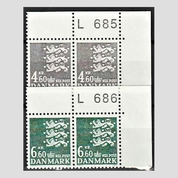 FRIMRKER DANMARK | 1988 - AFA 899,900 - Rigsvben - 4,60 + 6,60 kr. i par med marginal - Postfrisk