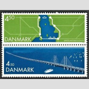FRIMRKER DANMARK | 2000 - AFA 1255-54 - resundsforbindelsen - 4,50  + 4,50 Kr. i lodret par - Postfrisk