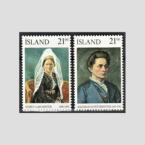 FRIMRKER ISLAND | 1990 - AFA 721,722 - Gudrun+Ragnhildur - 2 x 21,00 kr. flerfarvet - Postfrisk