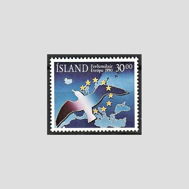 FRIMRKER ISLAND | 1990 - AFA 729 - Europisk turistr - 30,00 kr. flerfarvet - Postfrisk