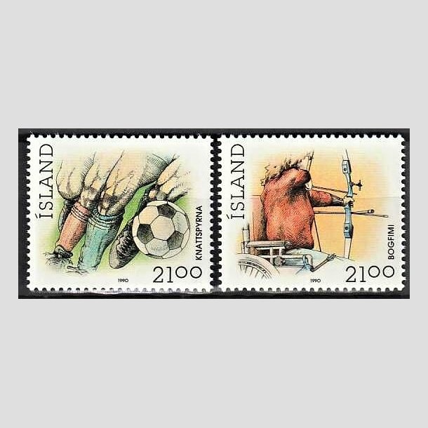 FRIMRKER ISLAND | 1990 - AFA 725,726 - Sport - 2 x 21,00 kr. flerfarvet - Postfrisk