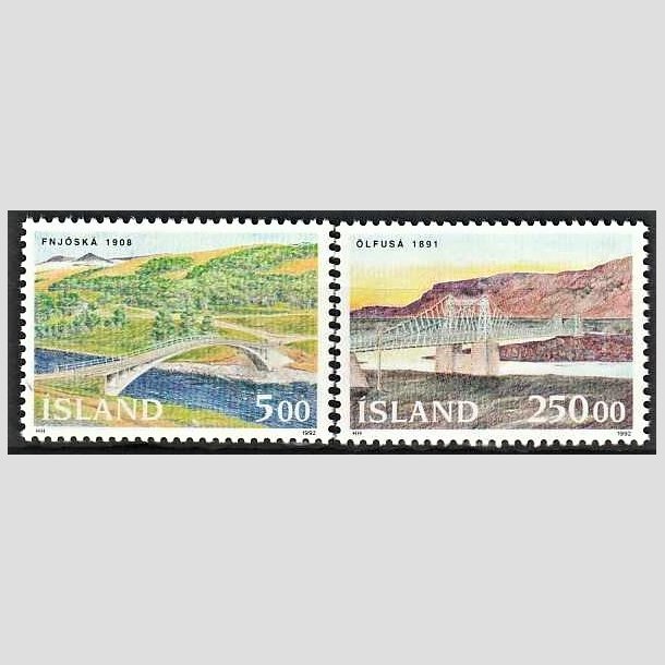 FRIMRKER ISLAND | 1992 - AFA 760,761 - Broer - 5,00 + 250,00 kr. flerfarvet - Postfrisk