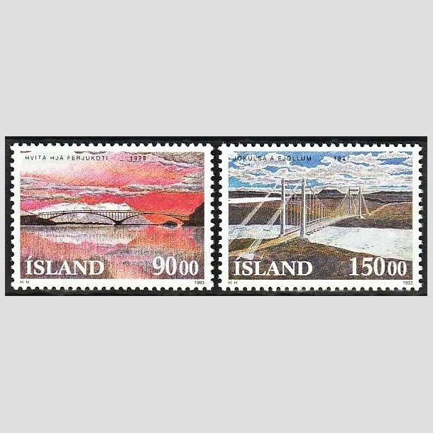 FRIMRKER ISLAND | 1993 - AFA 774,775 - Islandske broer - 90,00 + 150,00 kr. flerfarvet - Postfrisk