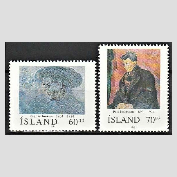 FRIMRKER ISLAND | 1991 - AFA 744,745 - Pall Isolfsson - 60,00 + 70,00 kr. flerfarvet - Postfrisk