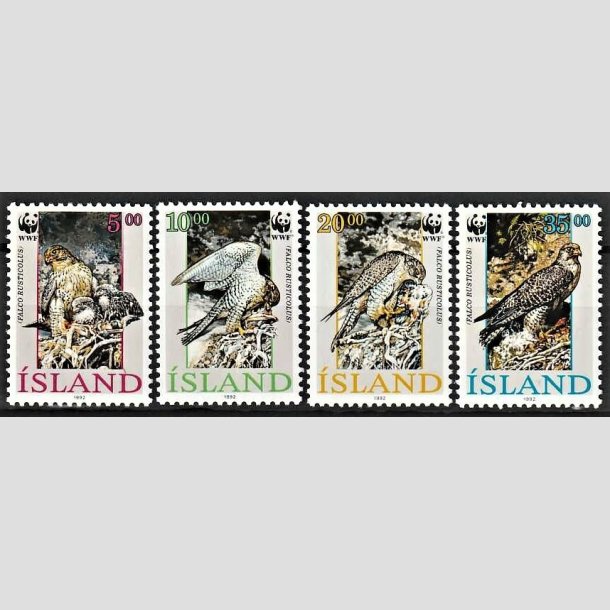 FRIMRKER ISLAND | 1992 - AFA 768-71- Islandske falke - 5,00 - 35,00 kr. flerfarvet - Postfrisk