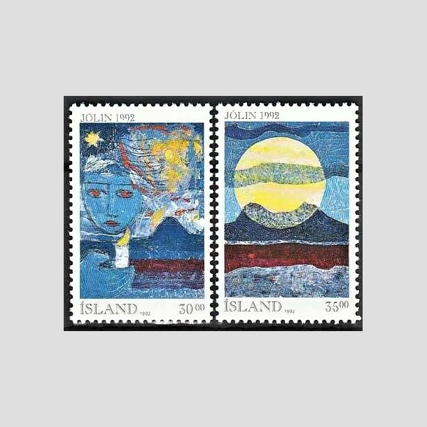 FRIMRKER ISLAND | 1992 - AFA 766,767 - Julefrimrker - 30,00 - 35,00 kr. flerfarvet - Postfrisk