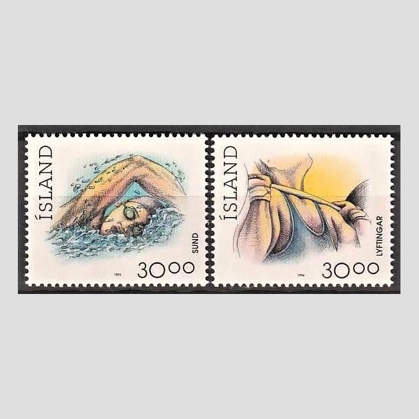 FRIMRKER ISLAND | 1994 - AFA 787,788 - Sport - 30,00 + 30,00 kr. flerfarvet - Postfrisk