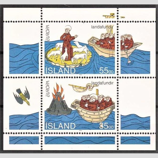 FRIMRKER ISLAND | 1994 - AFA 790a-791a - Europamrker - Miniark flerfarvet - Postfrisk