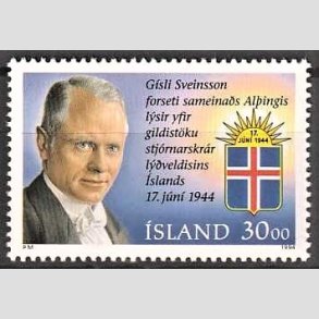 FRIMRKER ISLAND | 1994 - AFA 797 - Republikken 50 r, viceprsident - 30 kr. flerfarvet - Postfrisk