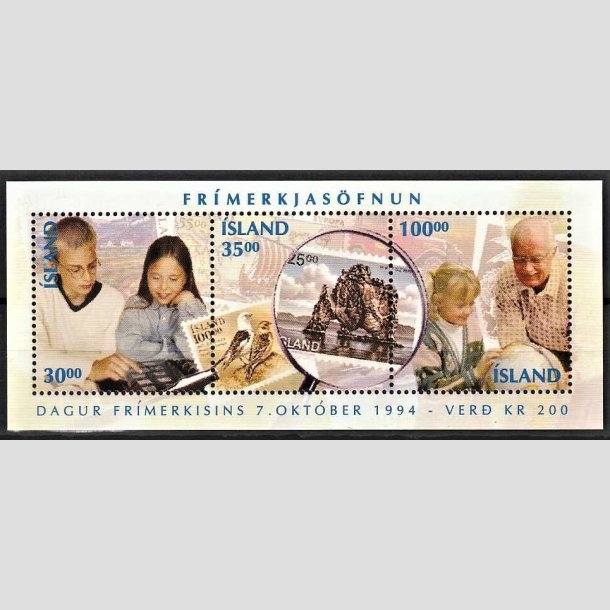 FRIMRKER ISLAND | 1994 - AFA 799 - Frimrkets dag - Miniark flerfarvet - Postfrisk