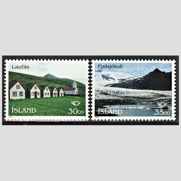 FRIMRKER ISLAND | 1995 - AFA 809,810 - Norden frimrker, Turisme - 30,00 + 35,00 kr. flerfarvet - Postfrisk