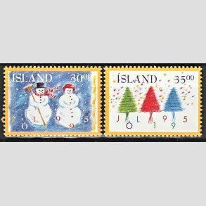 FRIMRKER ISLAND | 1995 - AFA 823,824 - Julefrimrker - 30,00 + 35,00 kr. flerfarvet - Postfrisk