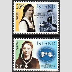 FRIMRKER ISLAND | 1996 - AFA 829,830 - Europamrker, bermte kvinder - 35,00 + 55,0 kr. flerfarvet - Postfrisk