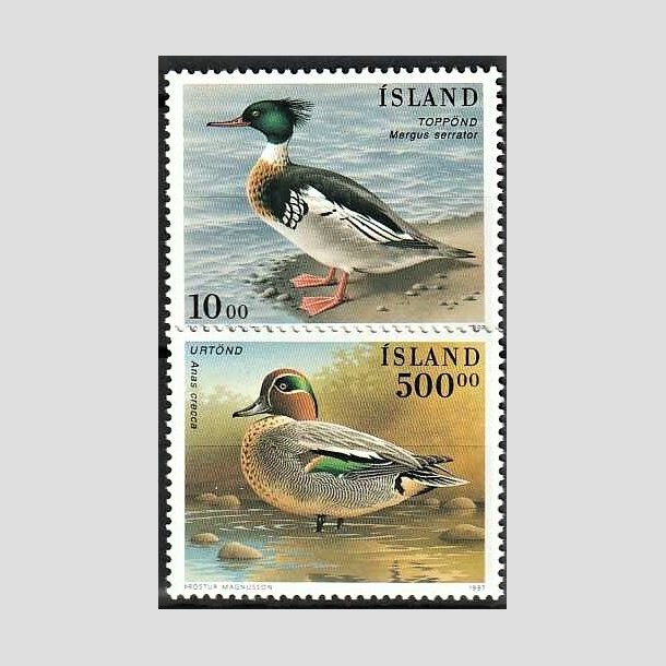 FRIMRKER ISLAND | 1997 - AFA 847,848 - Svmmefugle - 10,00 + 500,00 kr. flerfarvet - Postfrisk