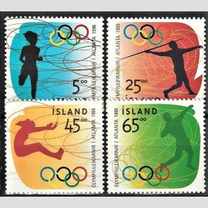 FRIMRKER ISLAND | 1996 - AFA 835-38 - OL Atlanta USA - 5,00 - 65,00 kr. flerfarvet - Postfrisk