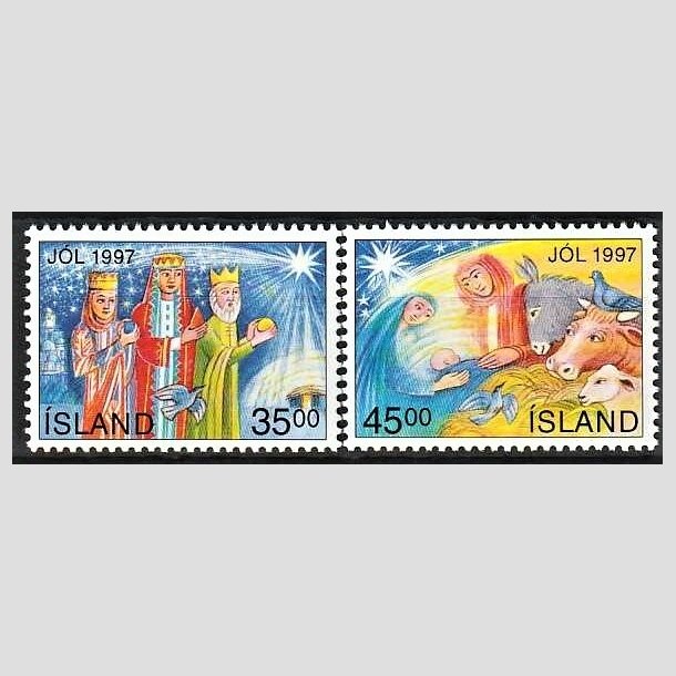 FRIMRKER ISLAND | 1997 - AFA 865,866 - Julefrimrker - 35,00 + 45,00 kr. flerfarvet - Postfrisk