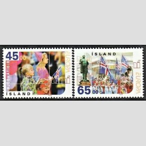 FRIMRKER ISLAND | 1998 - AFA 875-76 - Nationalfester - 45,00 - 65,00 kr. flerfarvet - Postfrisk