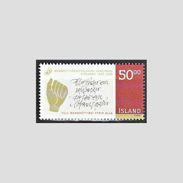 FRIMRKER ISLAND | 1998 - AFA 884 - FN 50 r - 50,00 kr. flerfarvet - Postfrisk