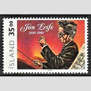 FRIMRKER ISLAND | 1999 - AFA 887 - Jon Leif komponist - 35,00 kr. flerfarvet - Postfrisk