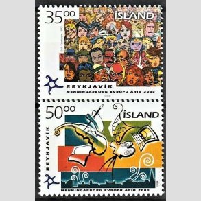 FRIMRKER ISLAND | 1999 - AFA 910,911 - Festivaler - 35,00 + 50,00 kr. flerfarvet - Postfrisk