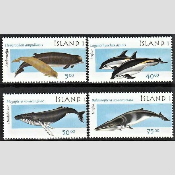 FRIMRKER ISLAND | 2000 - AFA 939-42 - Havpattedyr - 5,00 - 75,00 kr. flerfarvet - Postfrisk