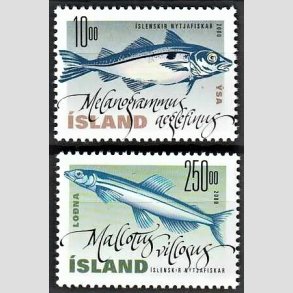 FRIMRKER ISLAND | 2000 - AFA 945,946 - Nyttefisk - 10,00 + 250,00 kr. flerfarvet - Postfrisk