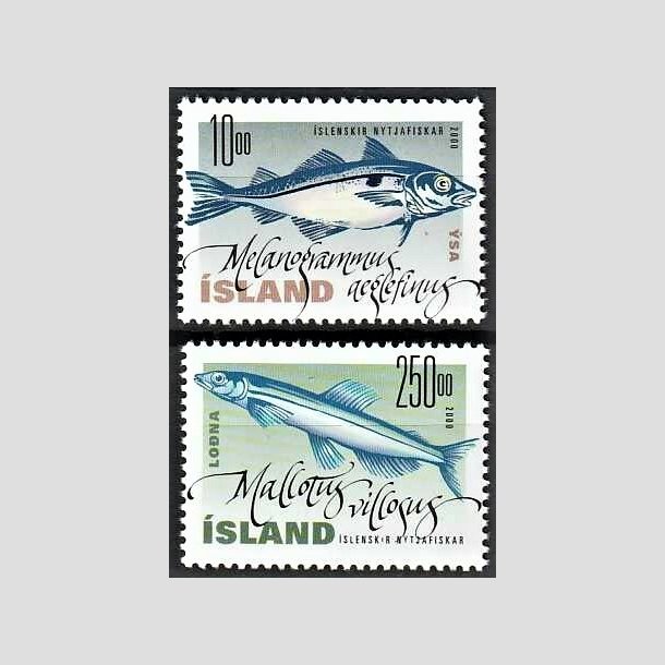 FRIMRKER ISLAND | 2000 - AFA 945,946 - Nyttefisk - 10,00 + 250,00 kr. flerfarvet - Postfrisk