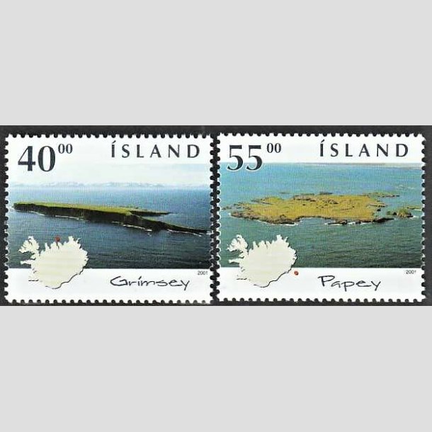 FRIMRKER ISLAND | 2001 - AFA 978,979 - Islandske er - 40,00 + 55,00 kr. flerfarvet - Postfrisk