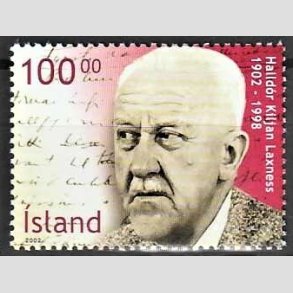 FRIMRKER ISLAND | 2002 - AFA 988 - Halldor Laxness - 100,00 kr. flerfarvet - Postfrisk