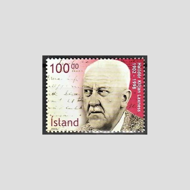 FRIMRKER ISLAND | 2002 - AFA 988 - Halldor Laxness - 100,00 kr. flerfarvet - Postfrisk