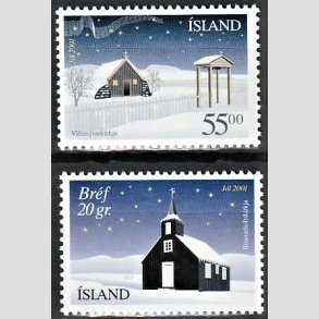 FRIMRKER ISLAND | 2001 - AFA 983,984 - Julefrimrker - 53,00 + 55,00 kr. flerfarvet - Postfrisk