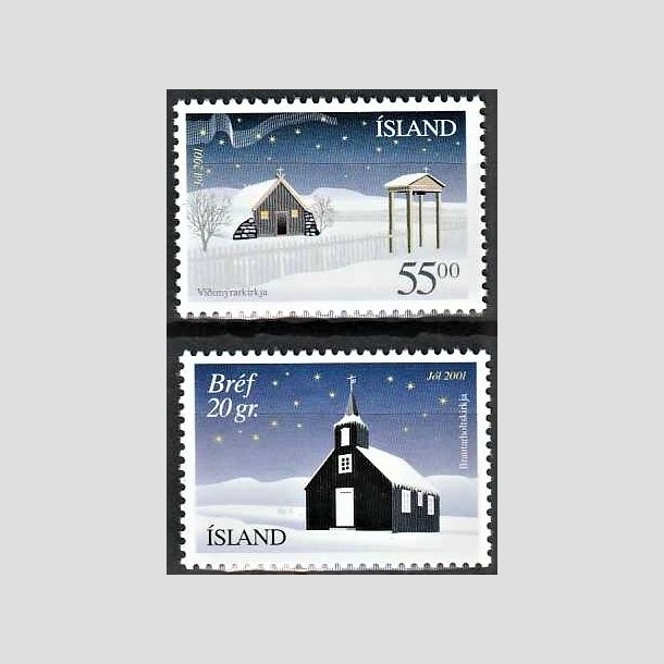 FRIMRKER ISLAND | 2001 - AFA 983,984 - Julefrimrker - 53,00 + 55,00 kr. flerfarvet - Postfrisk