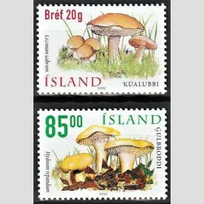 FRIMRKER ISLAND | 2002 - AFA 985,986 - Vilde svampe III - 42,00 + 85,00 kr. flerfarvet - Postfrisk
