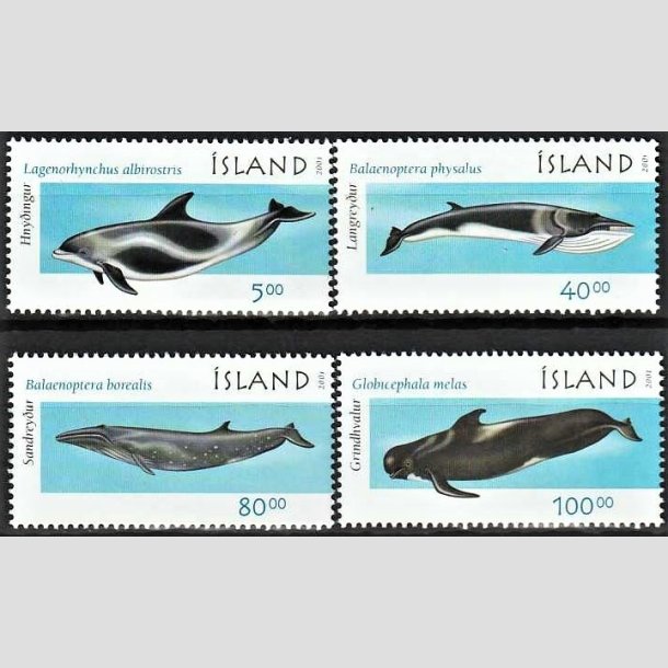 FRIMRKER ISLAND | 2001 - AFA 974-77 - Havpattedyr III - 5,00 - 100,00 kr. flerfarvet - Postfrisk