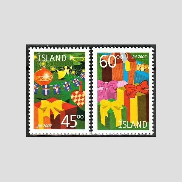 FRIMRKER ISLAND | 2002 - AFA 1009,1010 - Julefrimrker - 45,00 + 60,00 kr. flerfarvet - Postfrisk