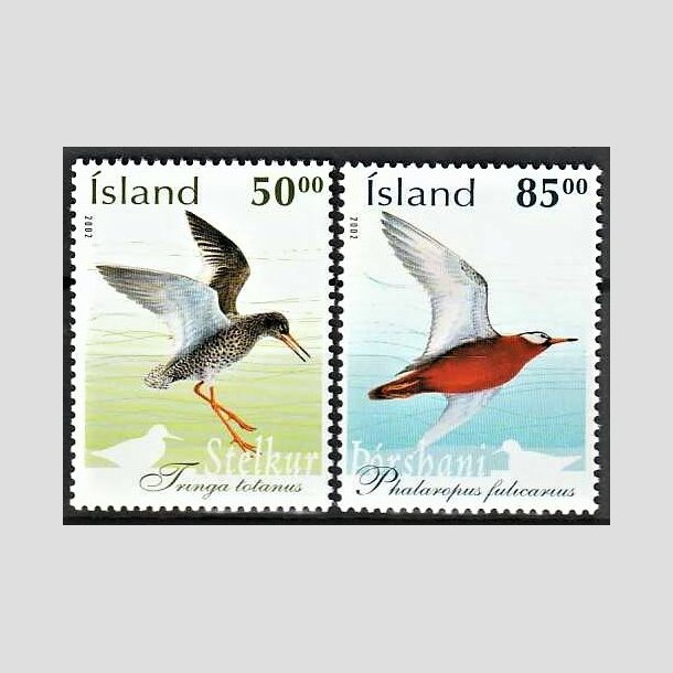 FRIMRKER ISLAND | 2002 - AFA 1007,1008 - Fugle - 50,00 + 85,00 kr. flerfarvet - Postfrisk