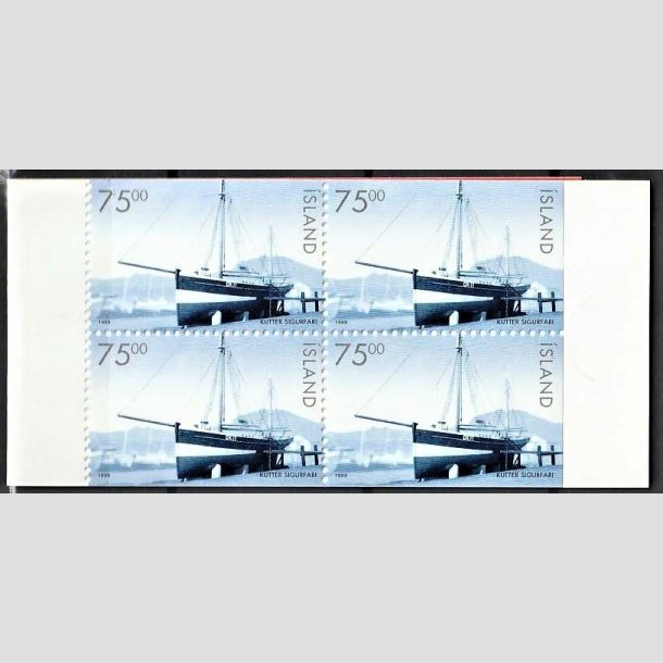 FRIMRKER ISLAND | 1999 - AFA 896 - Kutteren Sigurfari - Frimrke-hfte 4 x 75,00 kr. flerfarvet - Postfrisk