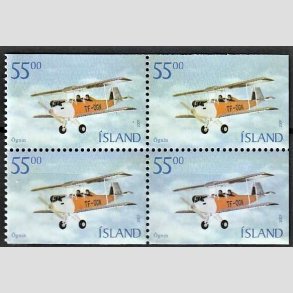 FRIMRKER ISLAND | 2001 - AFA 964 - Gamle fly - 4-blok 55,00 kr. flerfarvet - Postfrisk