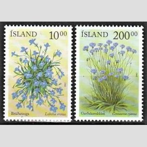 FRIMRKER ISLAND | 2002 - AFA 1002,1003 - Sommerblomster III - 10,00 + 200,00 kr. flerfarvet - Postfrisk