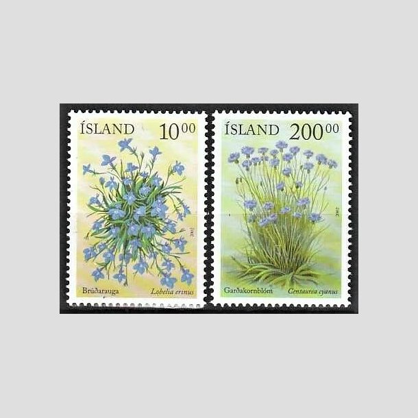 FRIMRKER ISLAND | 2002 - AFA 1002,1003 - Sommerblomster III - 10,00 + 200,00 kr. flerfarvet - Postfrisk