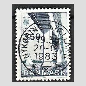 FRIM�RKER DANMARK | 1983 - AFA 779 - EU Bygningskunst - 3,50 Kr. bl�/gr�nbl� - Pragt Stemplet Nyk�bing