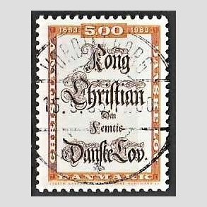 FRIM�RKER DANMARK | 1983 - AFA 781 - Danske Lov 300 �r. - 5,00 Kr. flerfarvet - Pragt Stemplet Vordingborg