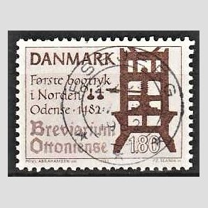 FRIM�RKER DANMARK | 1982 - AFA 760 - Bogtryk 500 �r. - 1,80 Kr. brun - Lux Stemplet Esbjerg