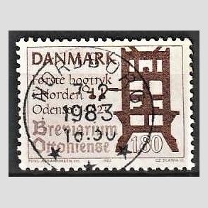 FRIM�RKER DANMARK | 1982 - AFA 760 - Bogtryk 500 �r. - 1,80 Kr. brun - Lux Stemplet Nordborg