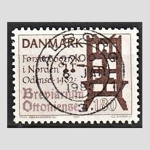 FRIM�RKER DANMARK | 1982 - AFA 760 - Bogtryk 500 �r. - 1,80 Kr. brun - Lux Stemplet �lborg